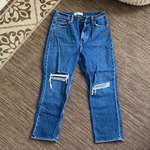 Abercrombie & Fitch Curve Love Ultra High Rise Ankle Straight Jeans